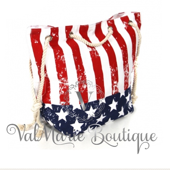 American Flag Beach Bag Tote - Picture 4 of 7